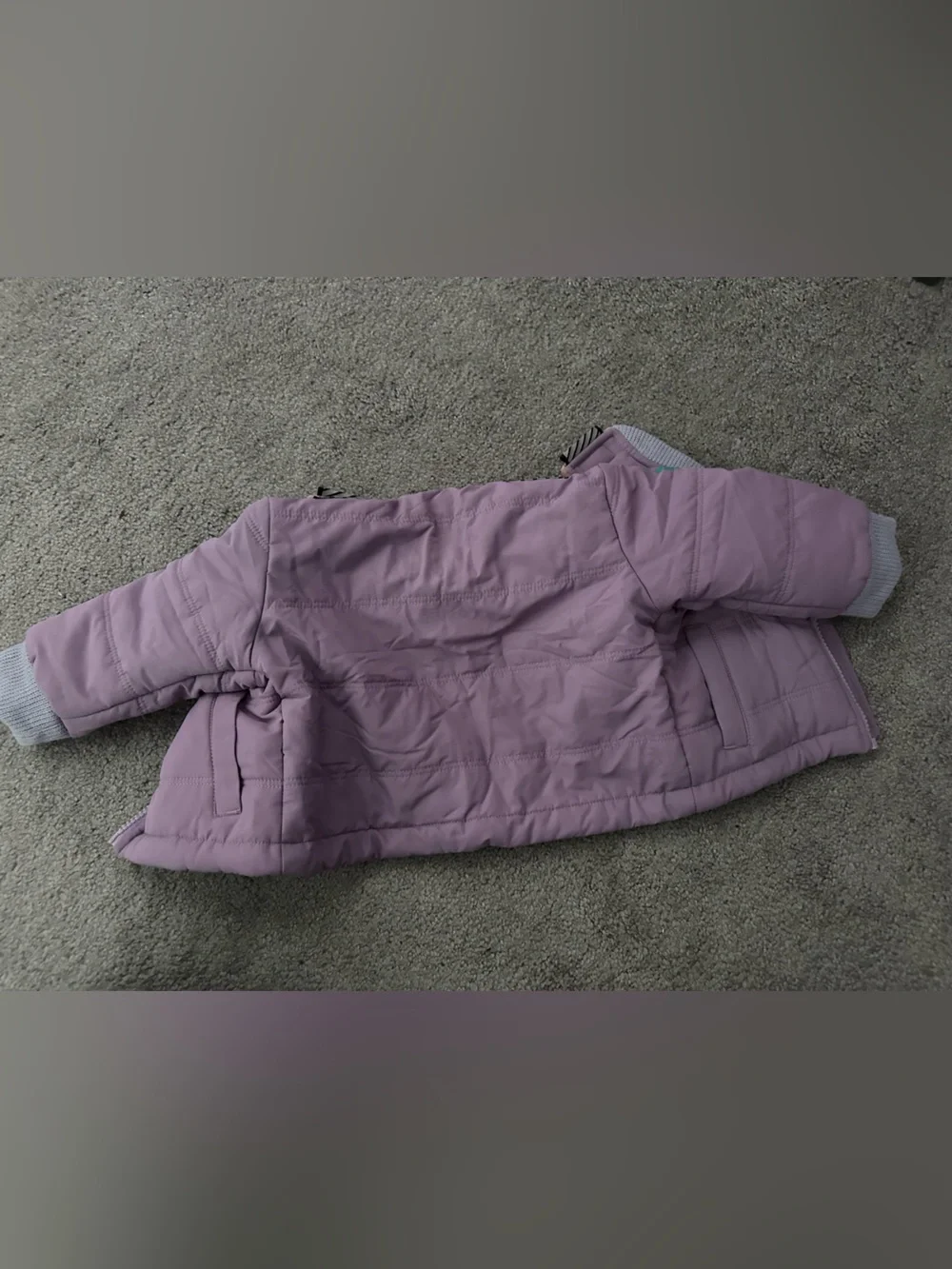 Buckle Me Baby Lavender Quilted Jacket with Pink Lining